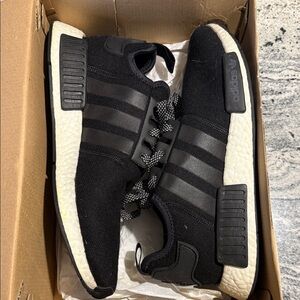 Adidas NMD R1 “Black Wool” Black and White Sneakers